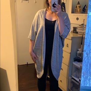 S/M Heather Grey Cotton Scoop Kimono